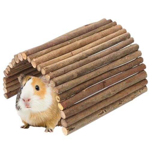 Tfwadmx Wooden Hamster Bridge, Extra Large - Small Animal Bendy Bridge Tunnel Hut Hideout Ladder Hideaway Climbing Chew Toy for Gerbil Guinea Pig Chinchilla Rabbit Ferret Hedgehog Rat Gerbil