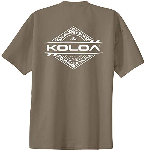 Joe's USA Koloa Surf Diamond Thruster Surfboards Heavyweight Cotton Tee -3XL-Dusty Brown