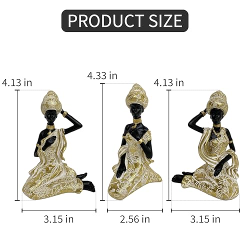 Estatuas Africanas para Decoración Hogar - Pack 3 miniatura 3