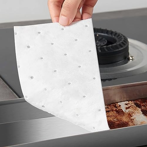 Aynaxcol 20pcs Range Hood Filter Paper Hood Grease Filters Range Hood Oil Absorbing Cotton Nonwoven Fabric Flame Retardant Material Oil Proof Sheets