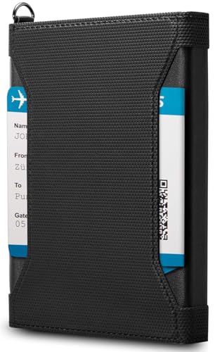 Image of Lyrovo RFID Passport Cover for Men & Women - Premium Leather Passport Holder, Passport Pouch & Travel Wallet Case for Passport, Cards & Boarding Pass (Black)