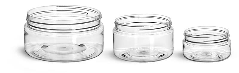 4 oz Clear PET Heavy Wall Jars (Bulk), Caps Not Included