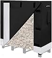 Artibear Firewood Rack Cover for 4FT Wood Rack, Indoor Outdoor Weatherproof Log Holder Rack Cover, Black (Frame not Include)