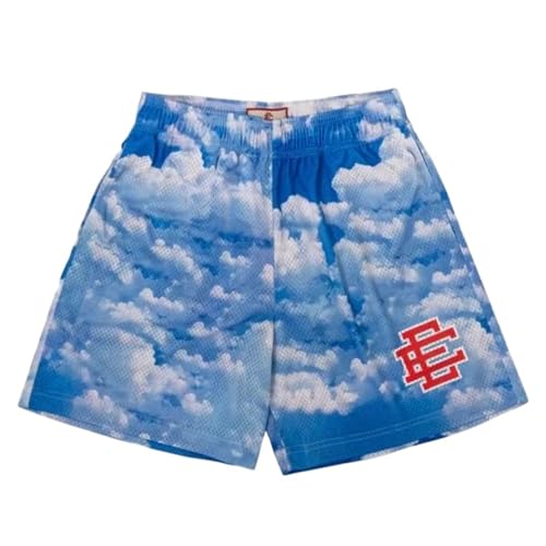 Basketball Fashion Mesh Graphic Print Sports Beach Cool Shorts M