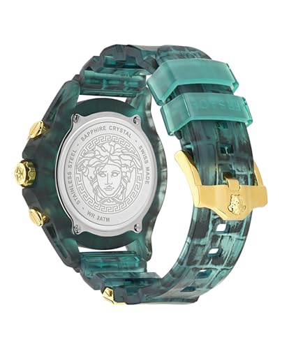 Versace Icon Active Collection Luxury Mens Watch Timepieces with a Blue Strap, Case and Dial3