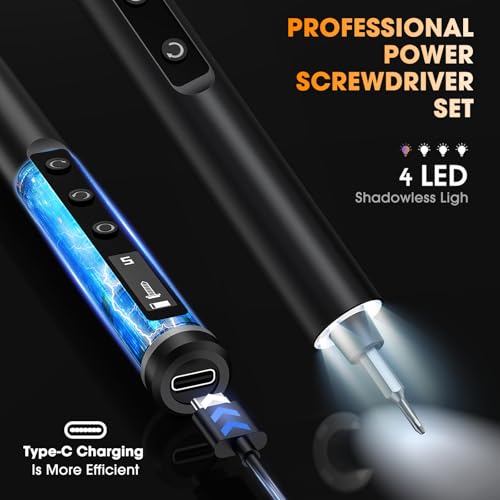 Image of 3.7V Mini Electric Screwdriver,Cordless Precision Screwdriver Set,50 in1 Magnetic Bits,Small Repair Tool Kit with Magnetic Storage,5 Torque, LED Display for Electronics Computer,Phone,Glasses,Watch