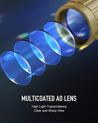 Pinty 6-24X50 Ao Rifle Scope With Dual 1" Scope Mount Rings For 20Mm Picatinny Weaver Rail, Hunting Rifle Scope Rangefinder Mil Dot With Rg Illuminated Optics, Shotgun Air Rifle Airsoft Scope, Fde #TOP2