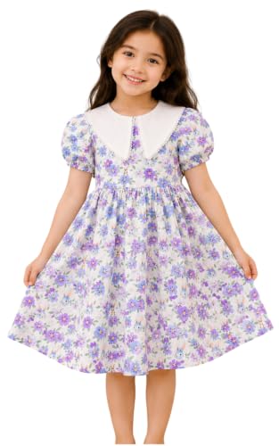 Image of TAGAS Girls Floral Frock Dress with Bow | Sleeveless Princess Dress with Front Pockets | Elegant Birthday, Wedding Dress for Girls