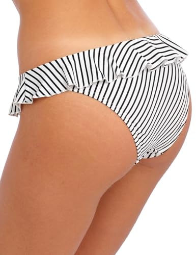 Bas de maillot de bain rayé bikini noir à volants Freya taille S - 2