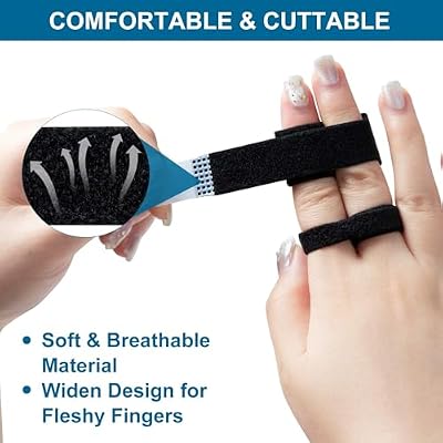 Finger Buddy Wraps, 6 PCS Finger Loops Tapes for Broken, Jammed, Swollen Finger or Dislocated Joint, Splints Brace for Pinky Ring Middle Index Trigger Finger, Toe Strap Bandage