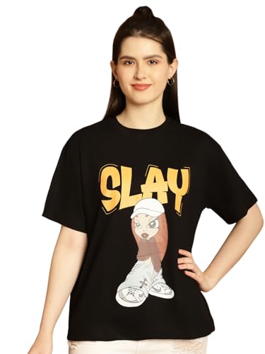 Image of Fabflee Women's Cartoon Oversized Fit Tshirt