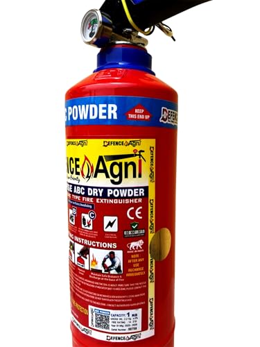 Image of ABC Powder Type 1 Kg Fire Extinguisher (Red) | ISI Certified | Suitable for Home, Office, Car, Kitchen, Shops & Industrial Use