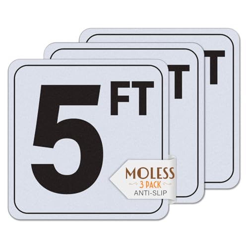 MOLESS 5FT Pool Depth Markers 6x6 Anti-Slip Vinyl Pool Sticker 3 Pack
