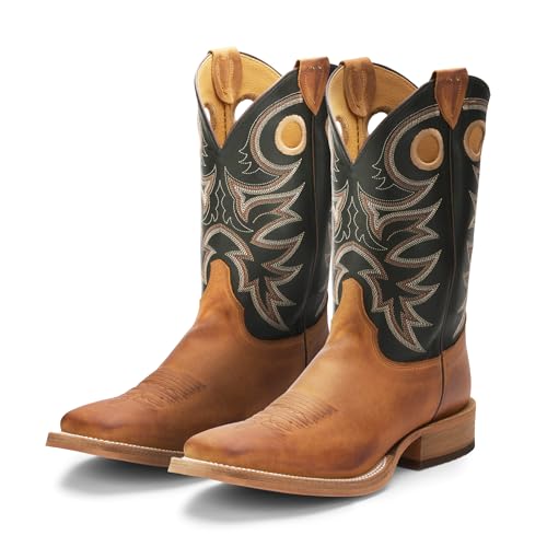 Justin Boots Men's 11 Inch Bent Rail Riding Boot, Tobacco Cowhide/Black Spiral, 13 EE US by Justin - Used condition - US$157.75