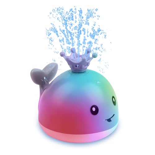 Image of Baby Bath Toys - Candyfouse Whale Spray Pool Toy with Four Water Spray Patterns, Light-Up Fun, Waterproof Design, Child-Safe, Ideal for Kids' Bath Time,Baby Toys for Kids