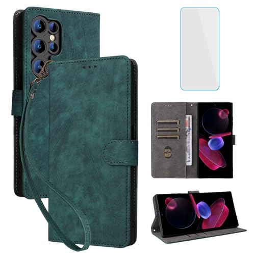 Coque Oukitel C61 Pro portefeuille clapet rabat anti-RFID vert antichoc