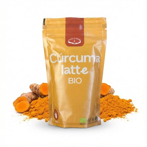 FINCA LA MESA Curcuma Latte Ecológico Original en Polvo | Golden Milk Bio con Cúrcuma, Jengibre y Pimienta Negra | Leche Dorada Natural Sin Aditivos | Origen España | 150g