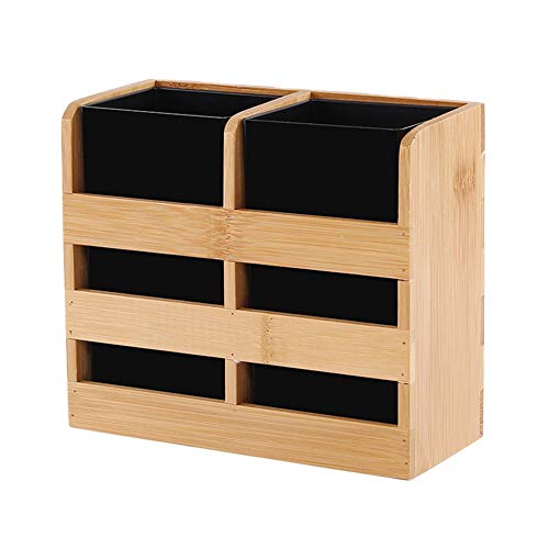 FIYSON Porte-Couverts en Bois avec 2compartiments pour Ustensiles de Cuisine Rustique,Cuillère à Couteau,Spatule, Baguettes.Range Couvert Vertical, Organisateur de Support pour Cuisine (style1)
