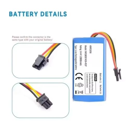 Batería de robot aspirador de alta capacidad 4000mAh para modelos 360 S5 S7 y T90 6