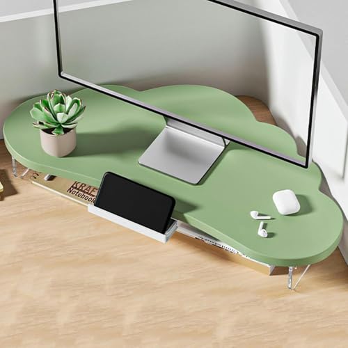 FHPEWXDG Soporte de Monitor de Esquina con Altura Ajustable y cajón, Soporte ergonómico para computadora Que Ahorra Espacio, elevadores para tabletas y portátiles para la organización de la Oficina.