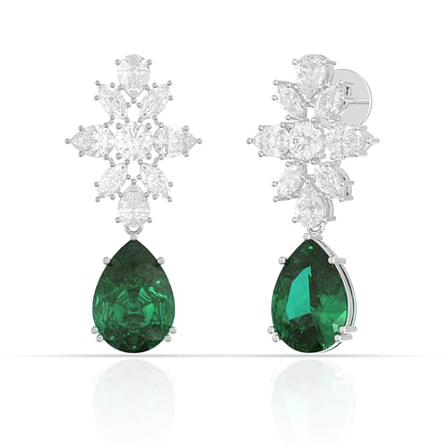 Image of 925 Sterling Silver Floral Cluster Stud Earrings for Women | Cubic Zirconia Flower Stud Earrings | Hypoallergenic Rhodium Plated Anti-Tarnish Lightweight Silver Jewellery | Daily Wear | Gift for Wife, Girlfriend, Mother, Sister | Birthday, Anniversary, Rakhi