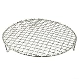 Paquete de 2 estantes redondos de acero inoxidable para hornear, asar al vapor y barbacoa con almacenamiento compacto y construcción fuerte (18 cm)