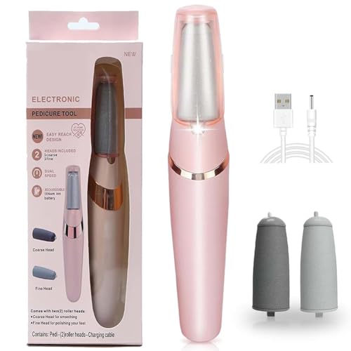 Silk 3 Pro Portable Electric Hard Skin Remover, Foot Wand, 2026 New Electric Callus Remover, 2-Speed Waterproof Pedicure Tool with LED Light for Dry & Cracked Heels (Pink)