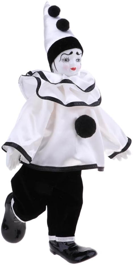 DYNWAVE Fenteer 15inch Funny Clown Porcelain Joker Doll, for Girlfriend, Halloween Decoration Home Table Desk Top Ornaments