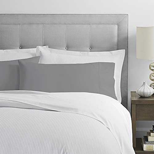 Fronhas de algodão king size, fronhas sólidas cinza claro conjunto de 2, fronhas King 50.8 cm x 101.