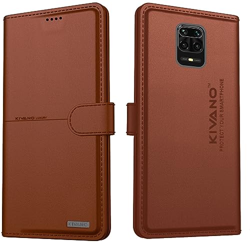 Image of Kivano Xiaomi Redmi Note 9 Pro / Redmi Note 9 Pro Max / Redmi 10 Lite / Redmi Note 10 Lite / Poco M2 Pro Flip Cover | Leather Finish | Inside Pockets & Inbuilt Stand | Shockproof Wallet Style Magnetic Closure Back Cover Case