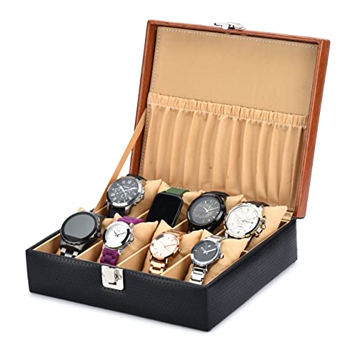 ZENWOOD Leatherette 8 slot wrist Watch Storage Box Case for men & women in Black Color (B0CKTSTQXN) Amazon Price History, Amazon Price Tracker