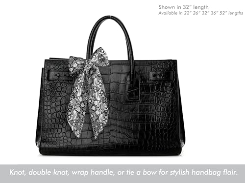 Liberty London Scarf -Choose Length - "Strawberry Thief" Black & White Shimmer William Morris Skinny Scarf Tie Headband, Handbag/Purse flair - Silky Tana Lawn Cotton - Choose Length3