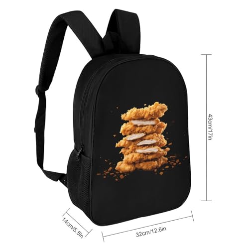 Tendies Chicken Tenders 17 Inch Backpack Classic Travel Daypack with Adjustable Shoulder Straps for Men Women2