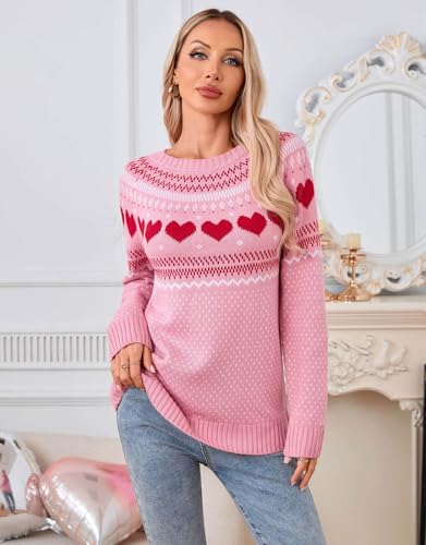 Image of Women's Vintage Fair Isle Pullover Sweater Lightweight Knit Tops