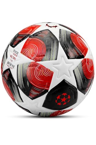 Pro-Series PU Futbol Topu Lazer Kesim Şampiyonlar Beton Halı Saha Resmi Maç Futbol Topu Kırmızı 520