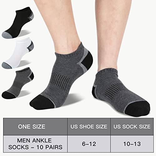 Heatuff Men’s Ankle Socks Cushioned Moisture Wicking Low Cut Casual Socks (10 Pairs) #TOP1