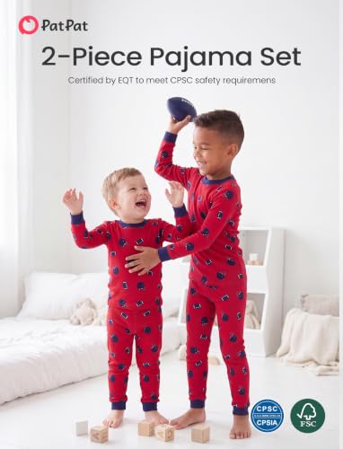 Image of PATPAT Toddler & Kids Pajama Sets with Bamboo Viscose, Snug Fit Pjs for Girls, All-Season Comfort Sleepwear, Ages 2-12 Years