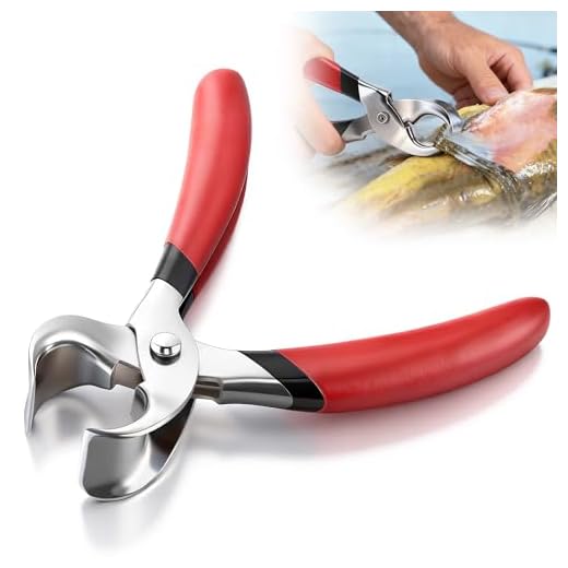 HappyAlley Catfish Skinning Pliers, Heavy Duty Steel Fish Skinner, Professional Fish Plier with Ergonomic Grips, Durable Multi Purpose Catfish Skinners, Fishing Pliers(Red,1 Pack)