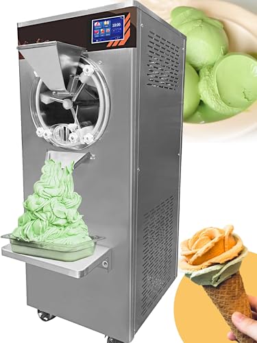 Wixkix 13Gal/H Gelato Batch Freezer, Hard Serve Ice Cream Machine Commercial, 12L Cylinder Italian Ice Machine, Frozen Yogurt Sorbet Maker for Dessert Shops, 5" Touch Panel