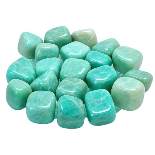 Image of Amazonite Crystal Healing Tumbled Stone, Natural Polished Crystals for DIY Crafts, Manifestation, Meditation, Pooja Feng Shui and Reiki Healing (30 Grams)