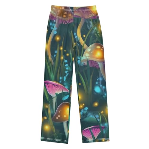 ZZXXB Bright Mushroom Boys Long Pants Soft Trousers Elastic Waist Kids Lounge Bottoms with Pockets S-XL