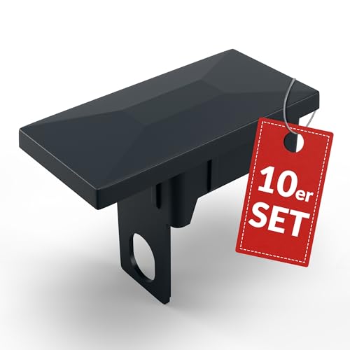 Preisvergleich Produktbild Qualinos 10x Zaunkappen Kunststoff 40x60mm mit Sicherungssteg / Pfostenkappen für Doppelstabmattenzaun / Abdeckkappen UV-stabilisiert / Zaunpfosten Kappen Made in Germany (Anthrazit 7016)