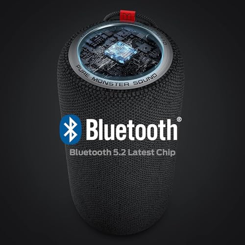 Monster S310 Upgraded Bluetooth Speaker, 30W Portable Speaker, 360° Stereo Sound with Punchy bass, TWS Pairing, IPX6 Waterproof, Bluetooth 5.2, 24H Playtime, Perfect for Home, Outdoor, Beach, Black - Image 6