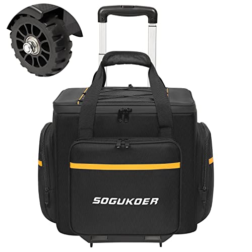 SOGUKOER Rolling Cooler with Rubber Wheels and Handle, 34L Capacity