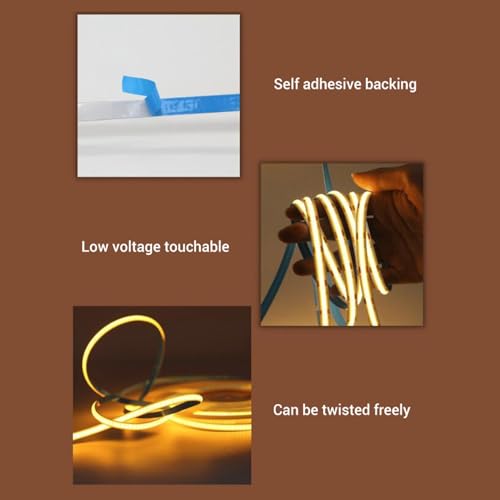 Tira de LED COB luz cálida flexible 3 metros miniatura 6