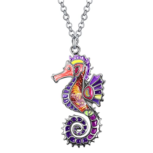 Collier en Alliage émaillé Avec Pendentif Hippocampe Hippocampe Bijoux de Mode Charms Océan Cadeaux pour Femmes Filles