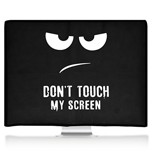 Kwmobile Computer Monitor Cover Compatible With 27-28" Monitor - Don't Touch My Screen White/Black #TOP2