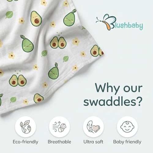 Image of Blushbaby Premium Muslin Swaddle Wrap for Newborn Baby Pack of 3 | 120 GSM, 100x100 cm | Ultra Soft Breathable Malmal Baby Swaddle Blanket, Multipurpose Lightweight Baby Wrap, Blanket for Infants