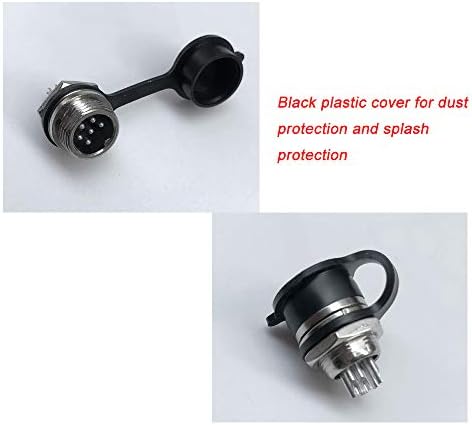 QitinDasen 8Pcs Premium 6 Pin GX12 Aviation Connector, 5A 12mm Thread Male Female Panel Metal Aviation Wire Connector Plug Socket, with Rubber Protector Cap and Phillips Screwdriver