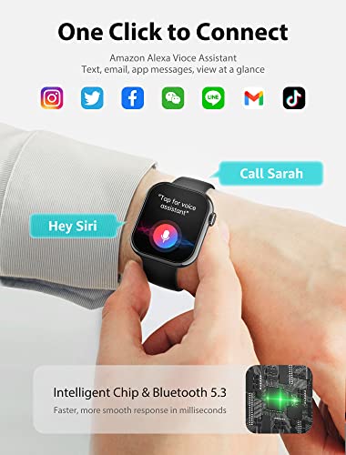 1.91'' Smart Watch For Men Women, Answer/Make Call, 50+ Sports Modes, Fitness Tracker With Spo2/Heart Rate/Sleep Monitor, Voice Assistant, Music And More, Smartwatch For Iphone Ios Android (Black) #TOP2